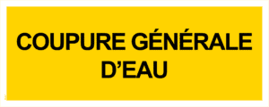 Panneau Coupure Générale d'Eau - 200 x 80 mm