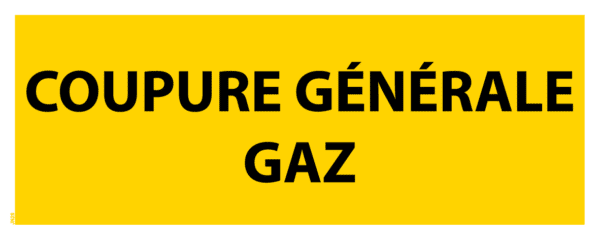 Panneau Coupure Générale Gaz - 200 x 80 mm