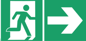 Panneaux Evacuation flèche droite - 300x150mm