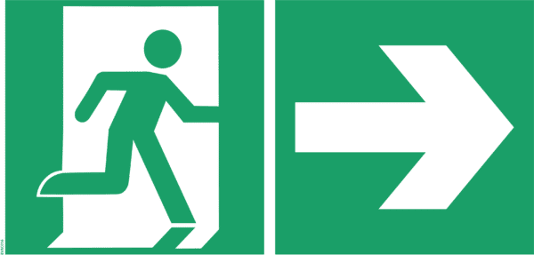 Panneaux Evacuation flèche droite - 300x150mm