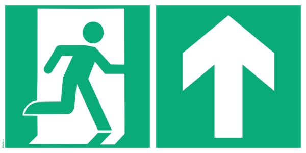 Panneau Evacuation flèche haut - 300 x 150mm