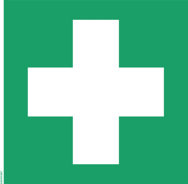 Panneau Trousse de premier secours + Picto - 100x100 mm