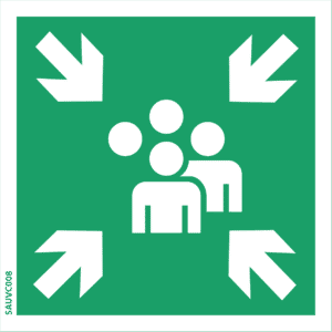 Panneau point de rassemblement + Picto - 100X100 mm