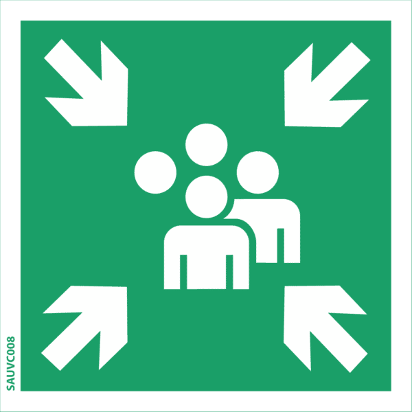 Panneau point de rassemblement + Picto - 100X100 mm