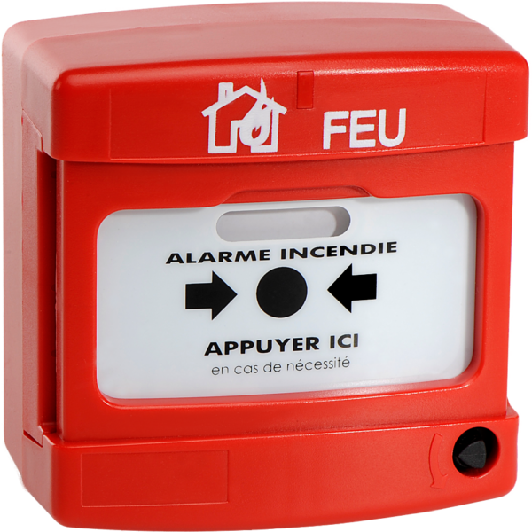 Déclencheur Manuel conventionnel alarme incendie rouge